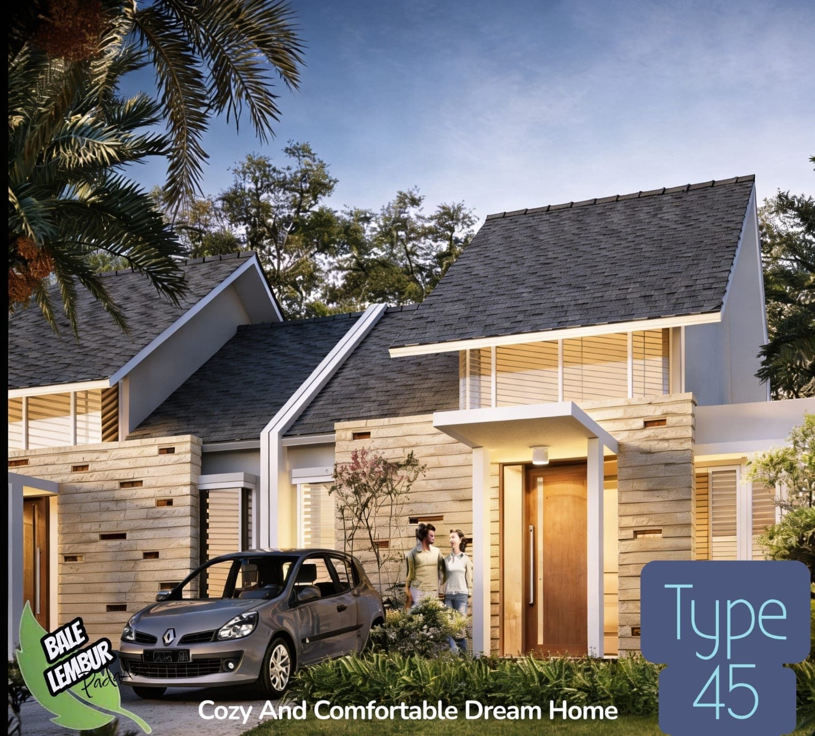 Tampak utama Type 45/82 Bale Lembur